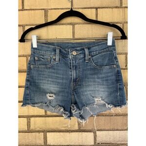Levis Distressed Denim Cut Off Shorts Medium Wash Size 25 XS